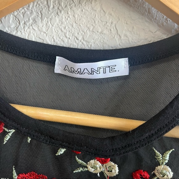 Embroidered roses sheer top - Picture 3 of 6